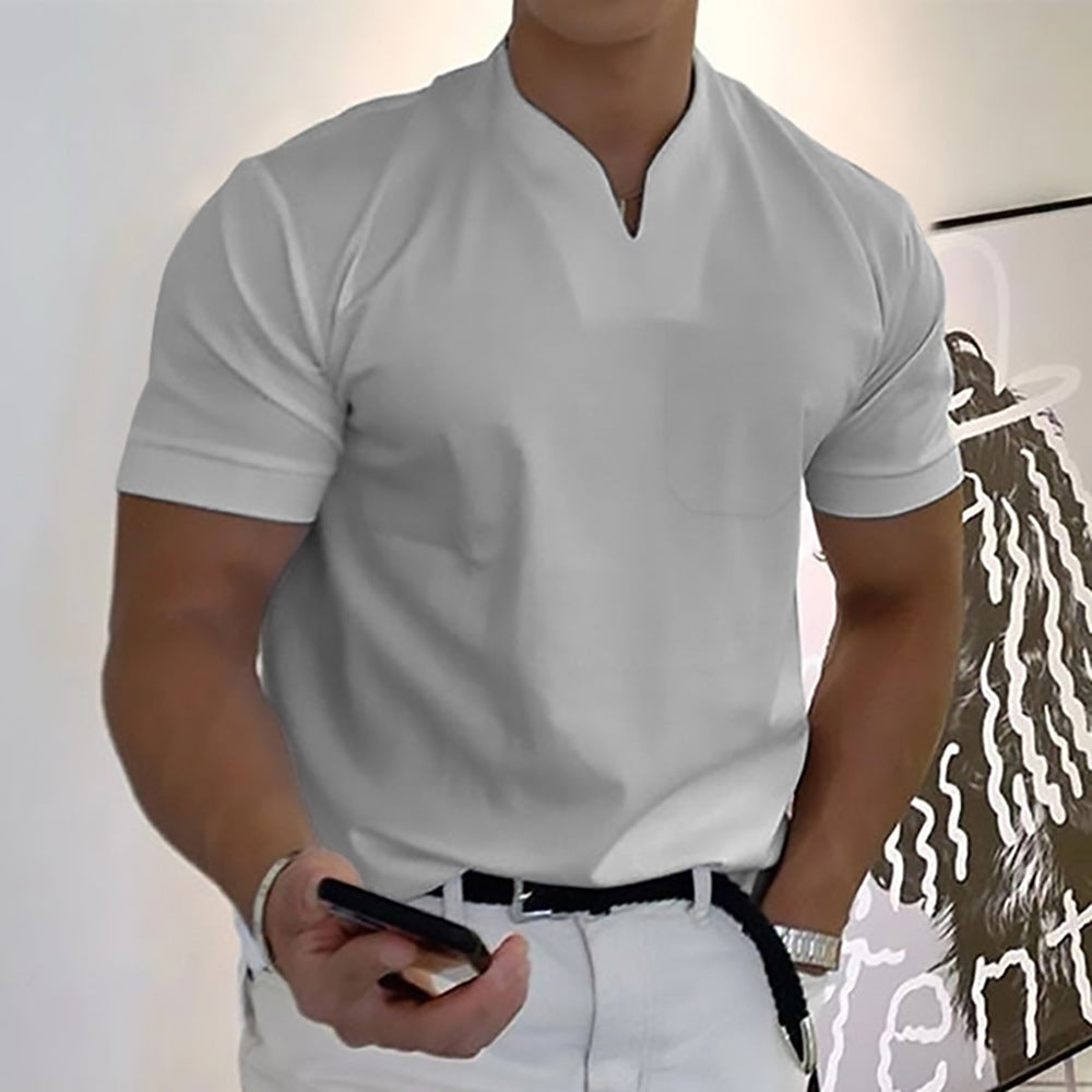 【S-5XL】Tricou bărbătesc din bumbac elastic, cu mânecă scurtă, de vară 2025