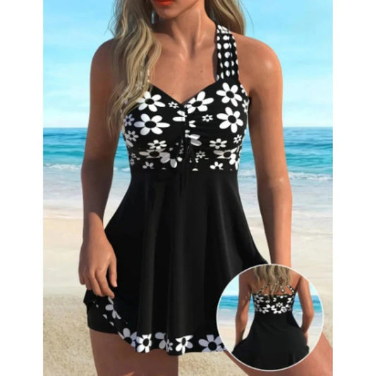 🏖️👙🌴【S-6XL】Costum de baie elegant, mărime mare, cu imprimeu
