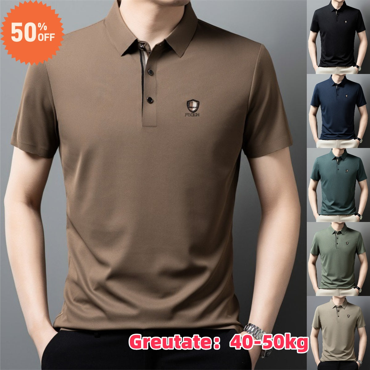 ✨✨【M-4XL】2025 Lodowa jedwabna koszulka polo z półrękawkiem na co dzień