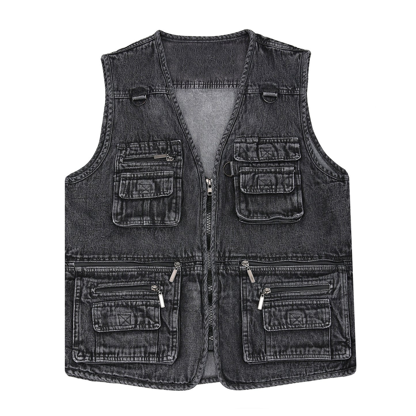 🔥【Nowa kolekcja -50%】Męska dżinsowa kamizelka z wieloma kieszeniami 【XL–7XL】 – Wytrzymała, przewiewna i wygodna