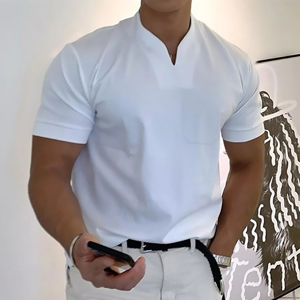 【S-5XL】Tricou bărbătesc din bumbac elastic, cu mânecă scurtă, de vară 2025