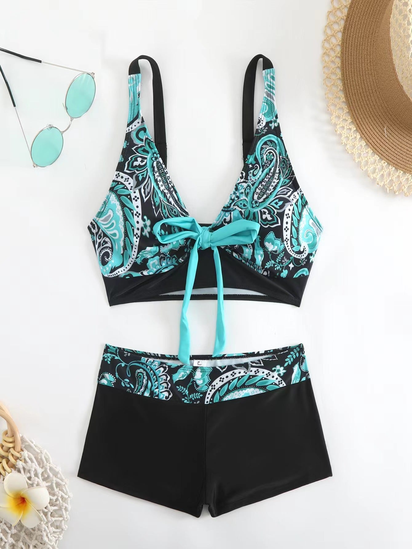 🏊👙🌴 Costum de baie elegant, mărime mare, cu imprimeu