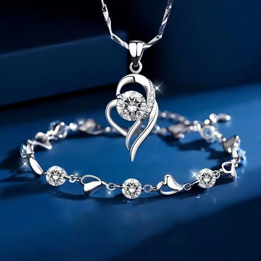 ✨💎💎【Zapestnica + ogrlica】Komplet zapestnice in ogrlice Srce oceana