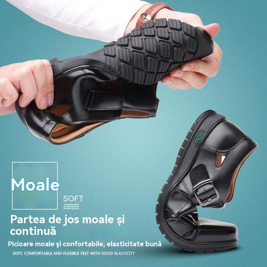 👞👍【38-44】2025 Vară Sandale Bărbați Piele de vacă Respirabil Hollow Anti-alunecare Casual