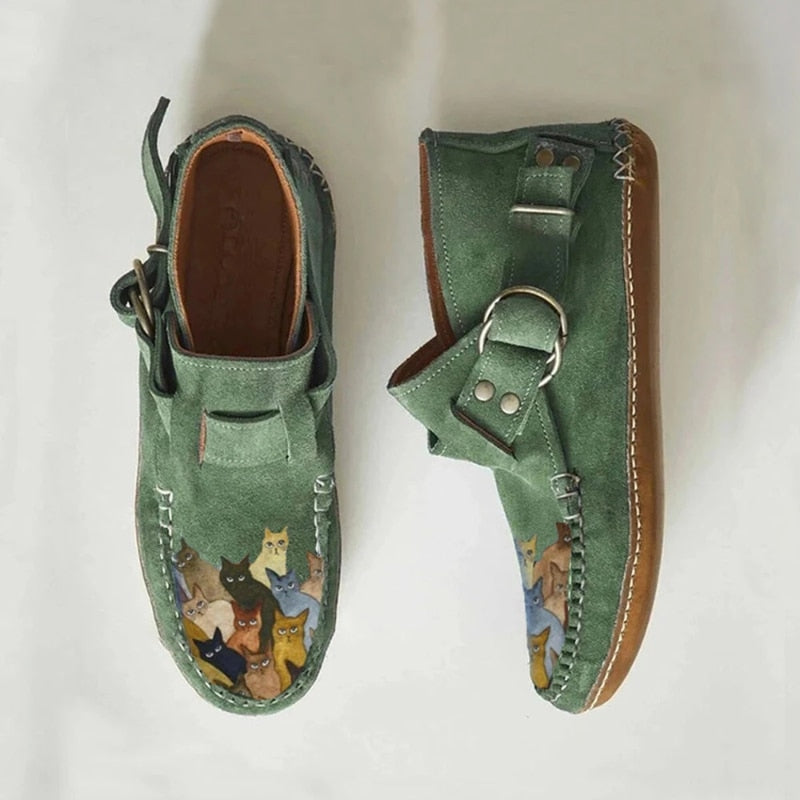 【35-43】Martin cizme din piele moale fermoar plat pantofi de dama la modă