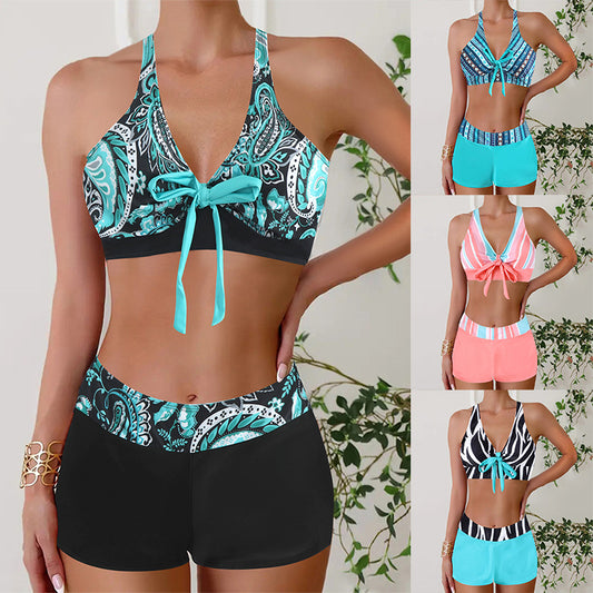 🏊👙🌴 Costum de baie elegant, mărime mare, cu imprimeu