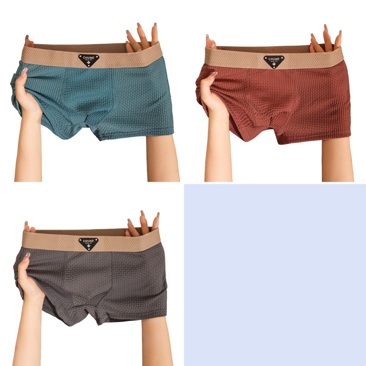 Boxeri bărbătești din bumbac – set de 3 buc., respirabili, antibacterieni, absorbant și comfortabil