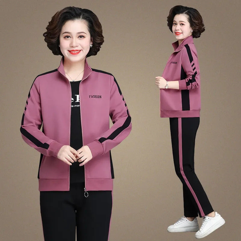 🔥【M-5XL】【Kurtka + Spodnie】😍 Nowy jesienny zestaw sportowy, duży rozmiar