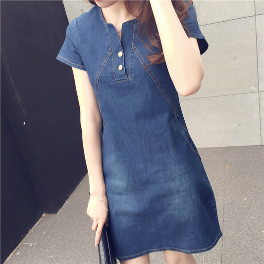 🔥🔥🥰【35-110kg】2025 noua moda de vara rochie casual din denim