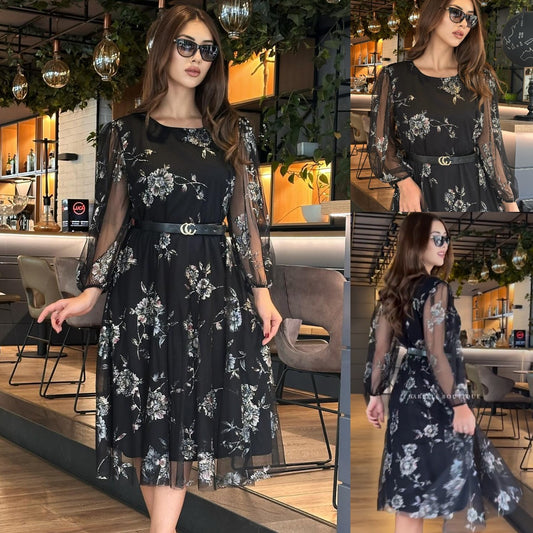 🔥【S-5XL】👗Rochie nouă de vară elegantă din tul floral