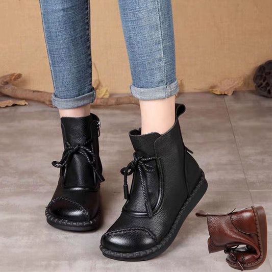 ✨👢Posebna ponudba【Velikosti 35-40】👢Ženski retro gležnjarji iz mehkega usnja 2025