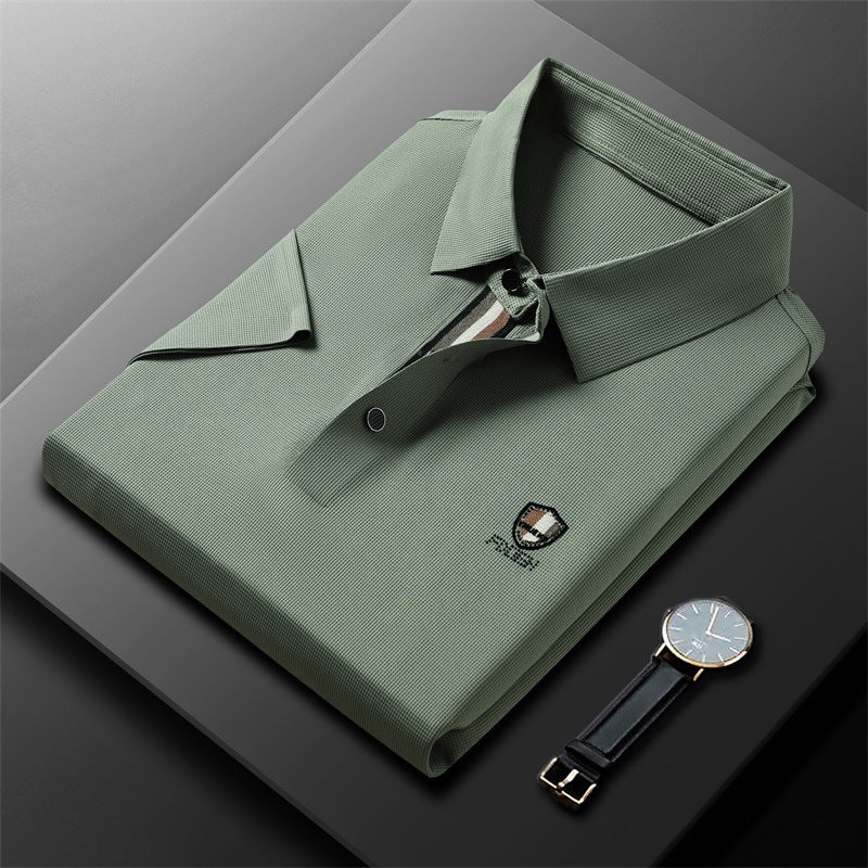 ✨✨【M-4XL】2025 Lodowa jedwabna koszulka polo z półrękawkiem na co dzień