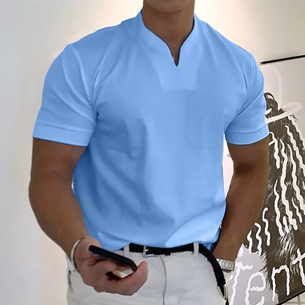 【S-5XL】Tricou bărbătesc din bumbac elastic, cu mânecă scurtă, de vară 2025