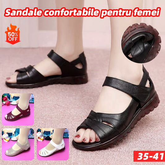 【35-41】Stil nou pentru vară, sandale confortabile de damă din piele naturală cu talpă moale