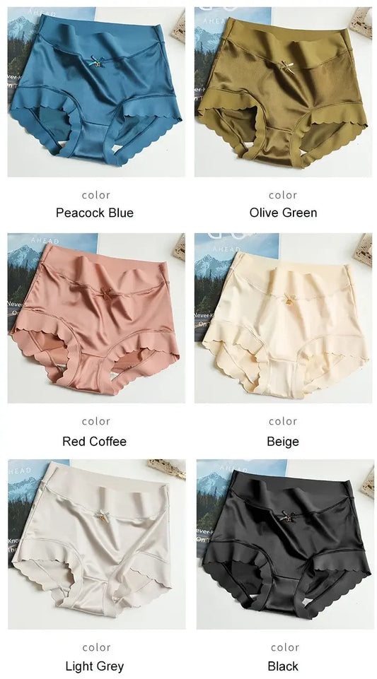 (6 sztuk) satynowe majtki z lodowego jedwabiu premium