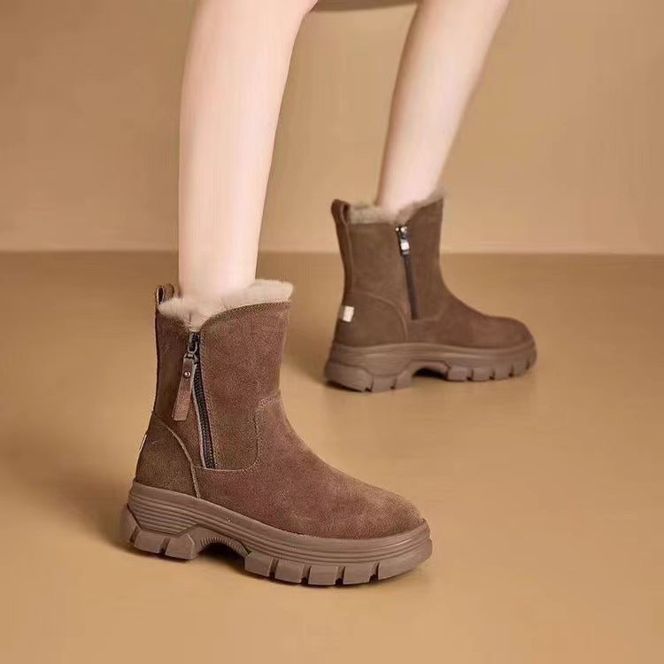 💖⛄️ RABAT OGRANICZONY CZASOWO👢【35-40】Nowa kolekcja jesień-zima 2025, skórzane buty Martin z podszewką, grube i ciepłe.