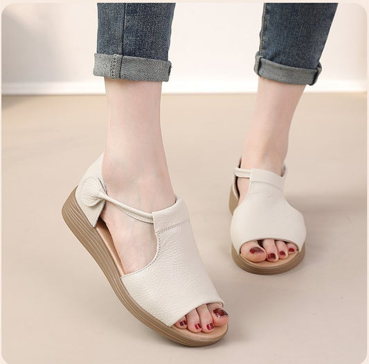 【35-40】Vara nou retro plat confortabil gura de peste sandale romane