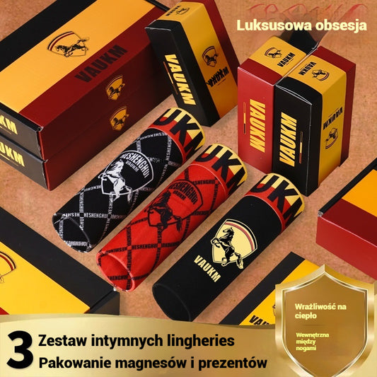 💥【1 zestaw 3 sztuk】🔥Męska oddychająca bielizna z jedwabiu lodowego, wygodna bielizna, bezszwowa, duży rozmiar, modne nadruki