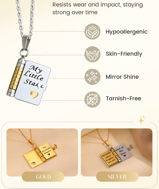 Colierul meu de carte, potrivit pentru fiică, fiu sau iubită, cadou de ziua de naștere, bijuterii de dragoste pentru absolvire