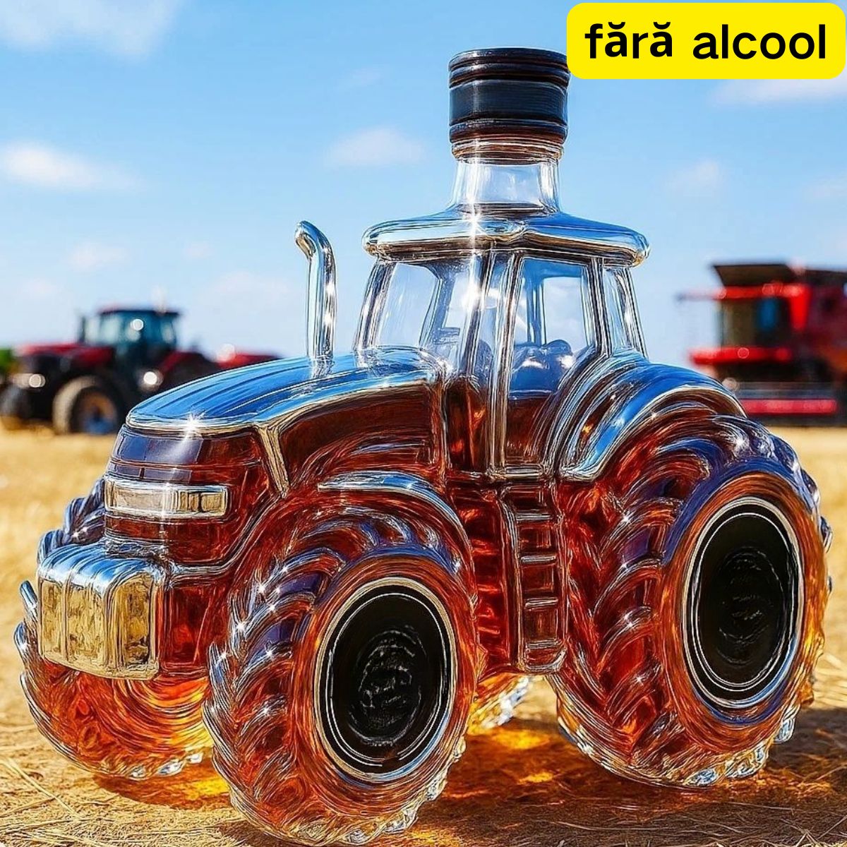 🔥🚜Sticlă de vin retro cu tractor agricol,🎁🎁Ornamente creative sigilate pentru sticle de whisky