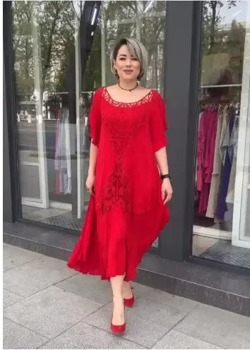 👗2025 Nouă rochie de damă largi din dantelă mărime mare 