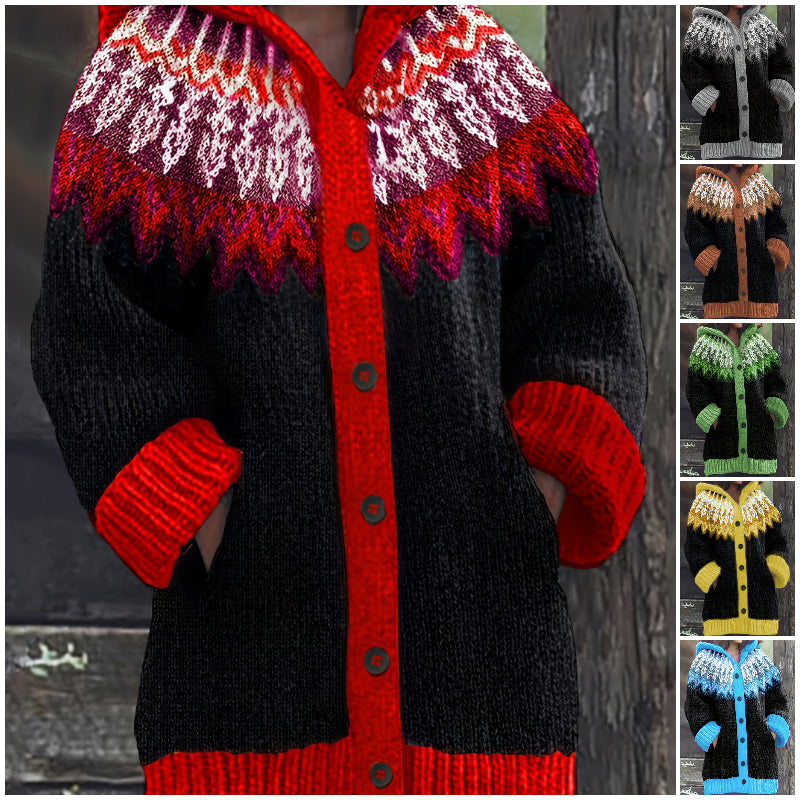 【S~5XL】✨Elegancka, kolorowa kurtka z kapturem w stylu retro