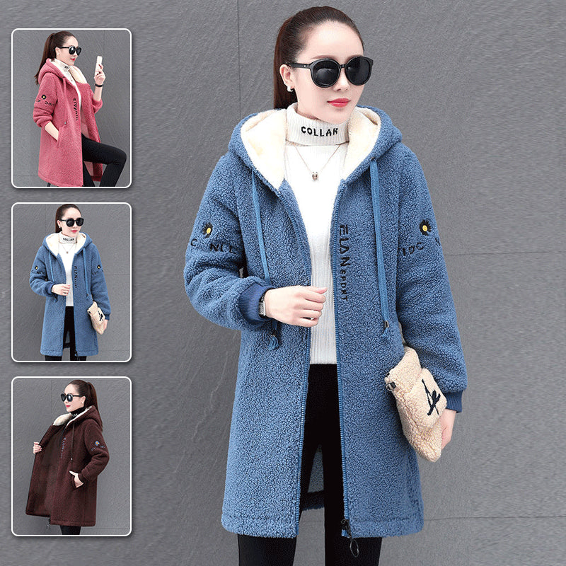 🌺🧥【M~4XL】Χειμωνιάτικο νέο μοντέρνο φαρδύ κομμένο μάλλινο μπουφάν φλις