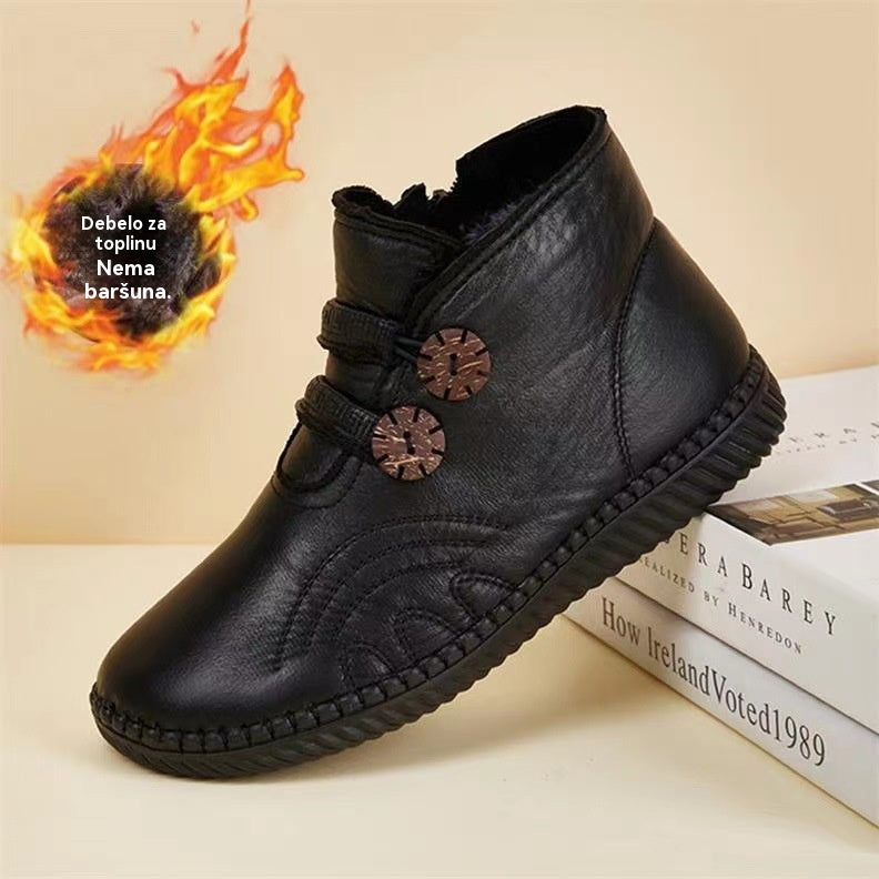 💥【35-40】Ženske ručno rađene kožne, pamučne, neklizajuće cipele za jesen i zimu