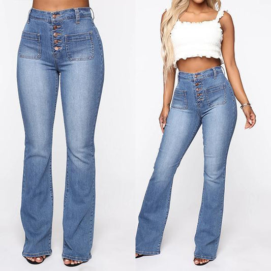 🔥👖【S-4XL】Ženske hlače visokog struka s raširenim rukavima