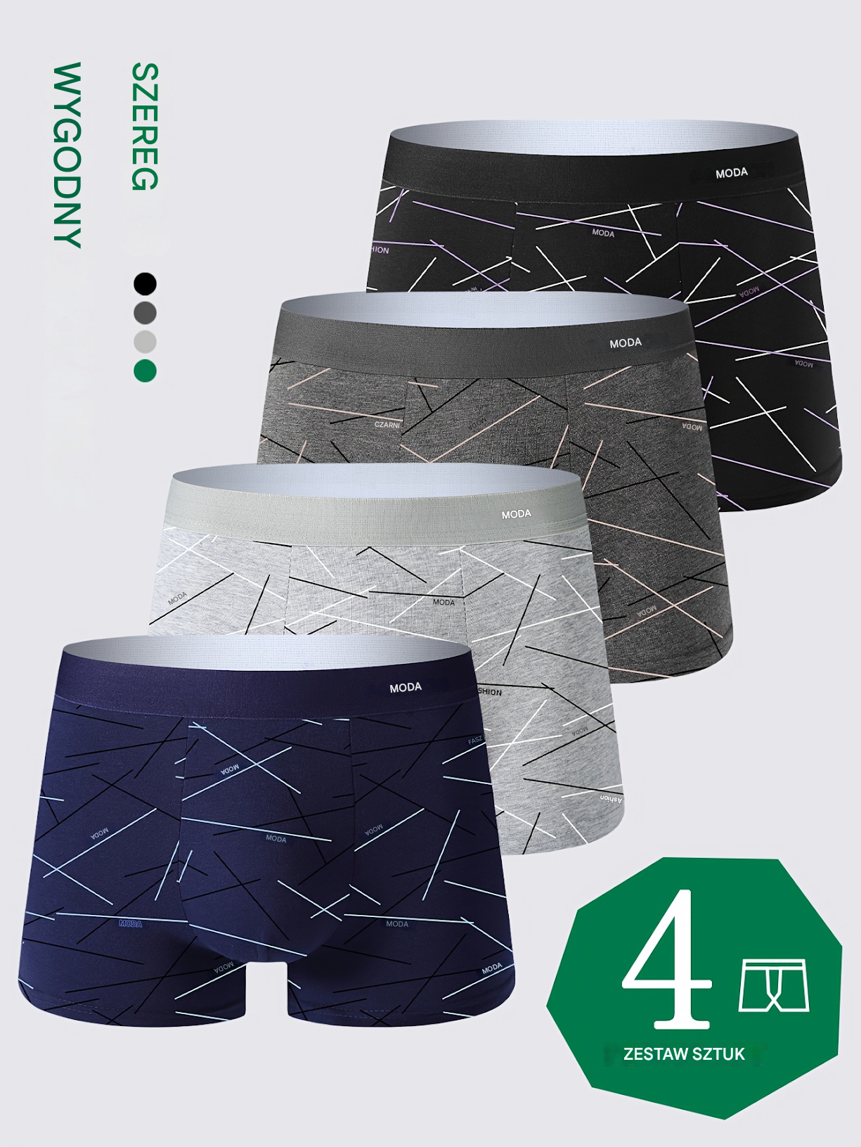 Kup 4, a otrzymasz 4 gratis❣️ Wygodne i przewiewne bokserki męskie, luźne i przewiewne slipy z czterema rogami