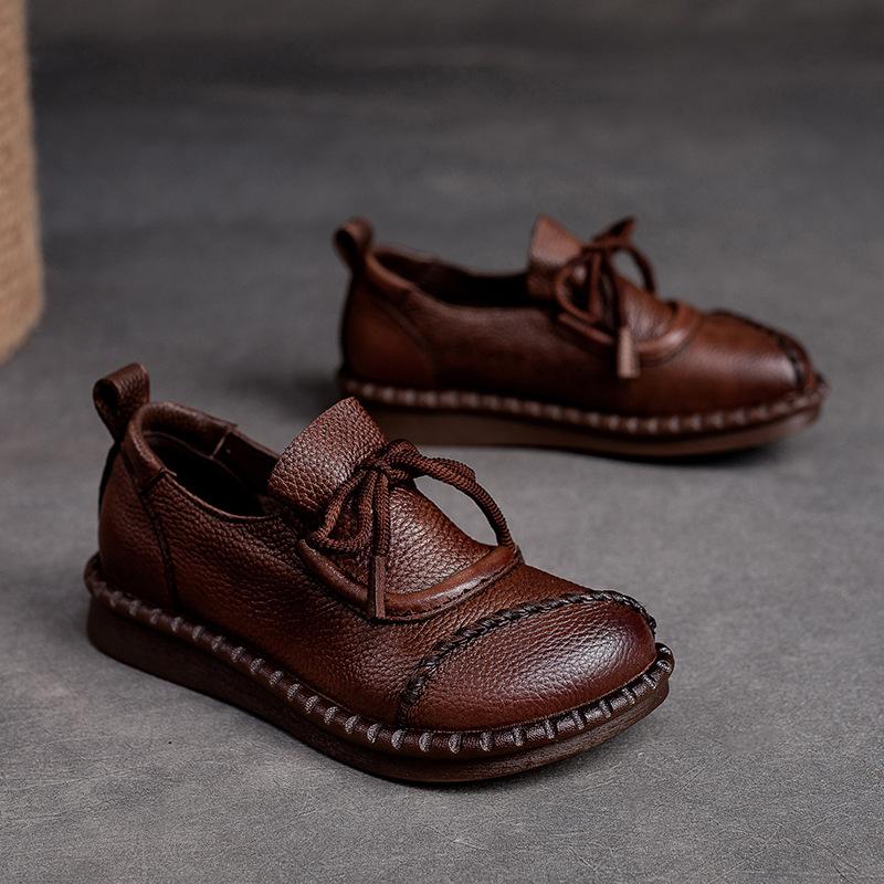 【35-40】Wysokiej jakości ręcznie robione buty wykonane z miękkiej skóry, które można nosić przez cały rok