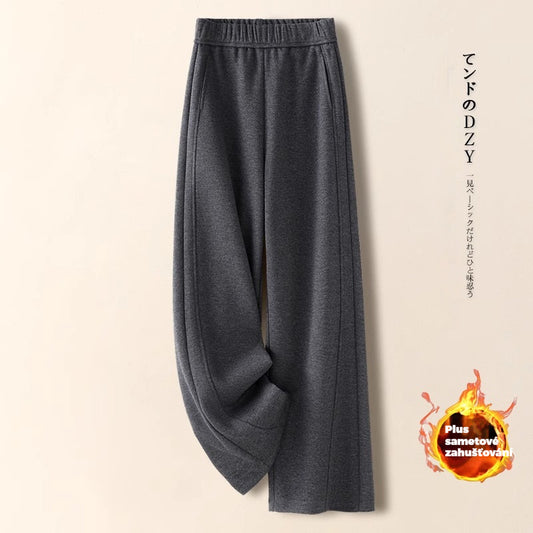 👖【M-2XL】Nowe spodnie jesienno-zimowe o dopasowanym kroju z szerokimi nogawkami, wykonane z imitacji kaszmiru