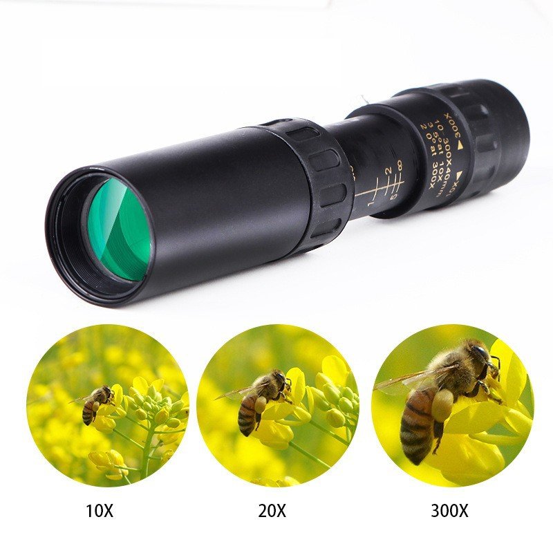 🔭 Binoclu portabil puternic cu zoom 10-300X HD Telescop profesional cu rază lungă de acțiune Monoculară lunetă cu vedere nocturnă scăzută pentru vânătoare