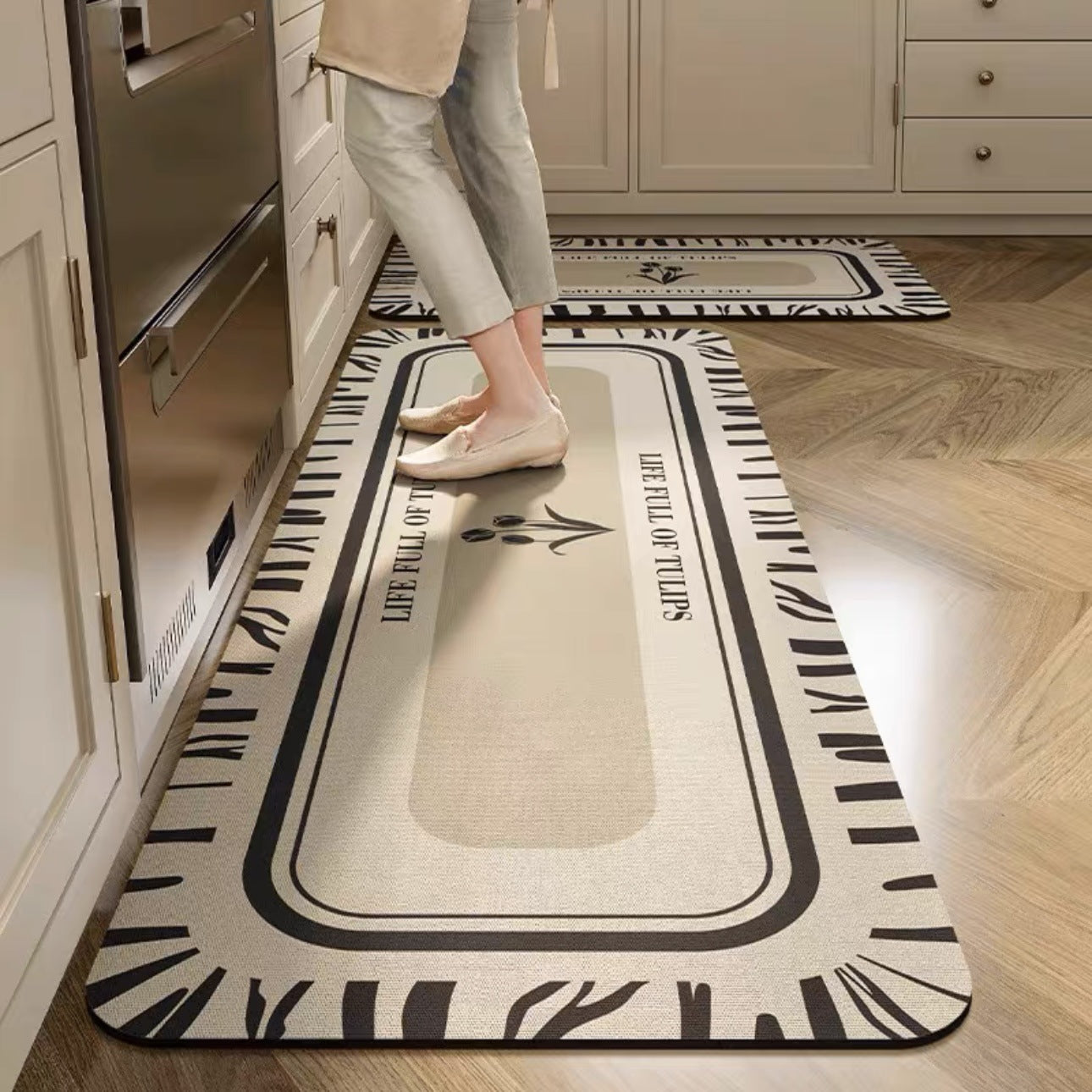 💥【Kup jeden, a drugi dostaniesz za darmo】 Antypoślizgowe i bardzo chłonne dywaniki kuchenne i łazienkowe