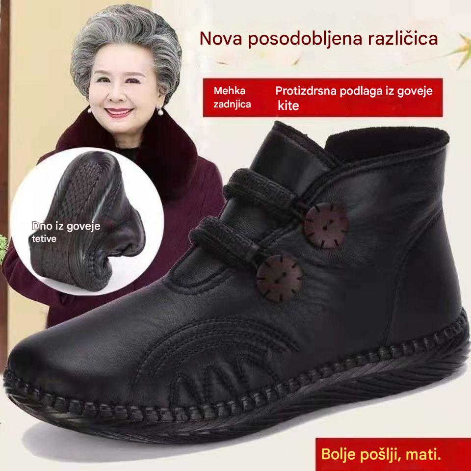 💥【50 % popust】【35-40】Ženski usnjeni, bombažni, nedrseči, ročno izdelani čevlji za jesen in zimo
