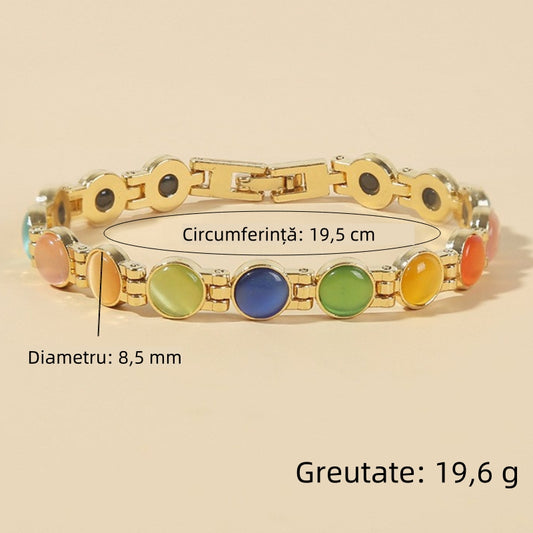 Brățară elegantă cu pietre strălucitoare în formă de ochi de pisică