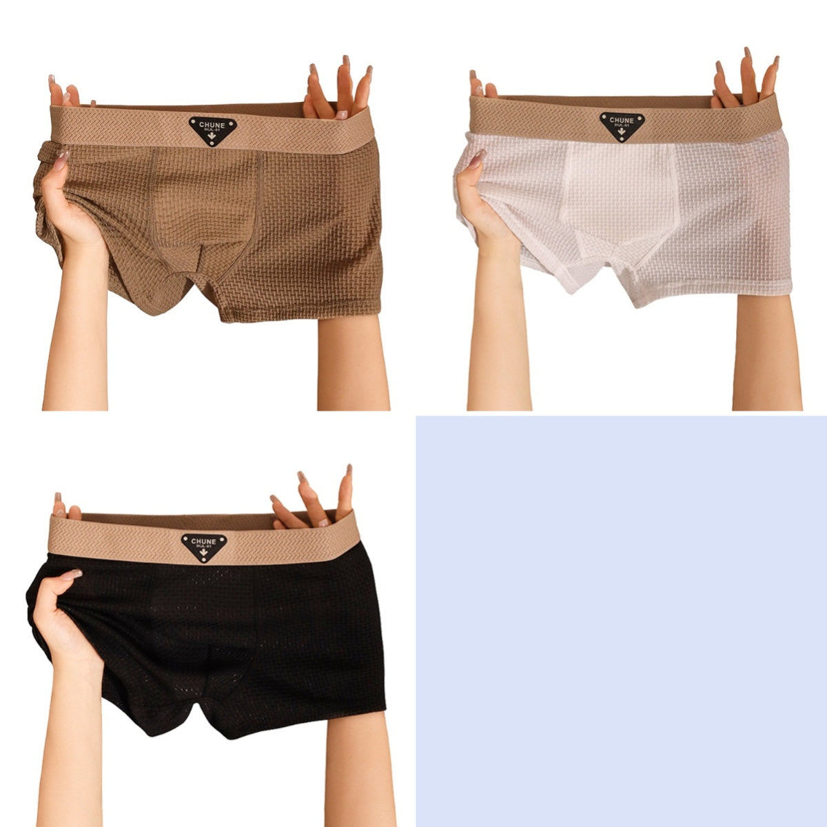 Boxeri bărbătești din bumbac – set de 3 buc., respirabili, antibacterieni, absorbant și comfortabil
