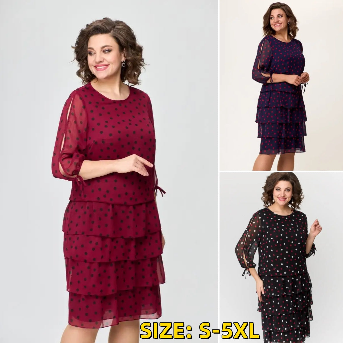 💕💕 【S-5XL】2025 Elegancka sukienka w kropki