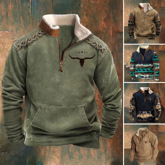 👕【S-4XL】Pánský módní teplý svetr s dlouhým rukávem a 3D potiskem na podzim/zimu 2025