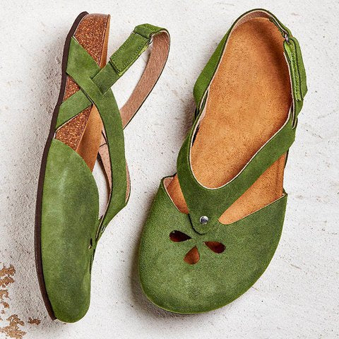 【Ograniczona oferta】 【35-44】2026 wysokiej jakości skórzane sandały casualowe ✅ Okrągły nosek ✅ Płaska podeszwa