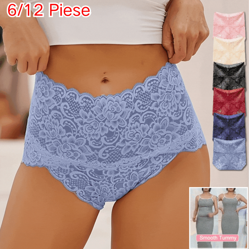 🔥【Kupite 3, dobijte 3 gratis】(6 komada) - Antibakterijske čipkaste gaćice za oblikovanje tijela visokog struka