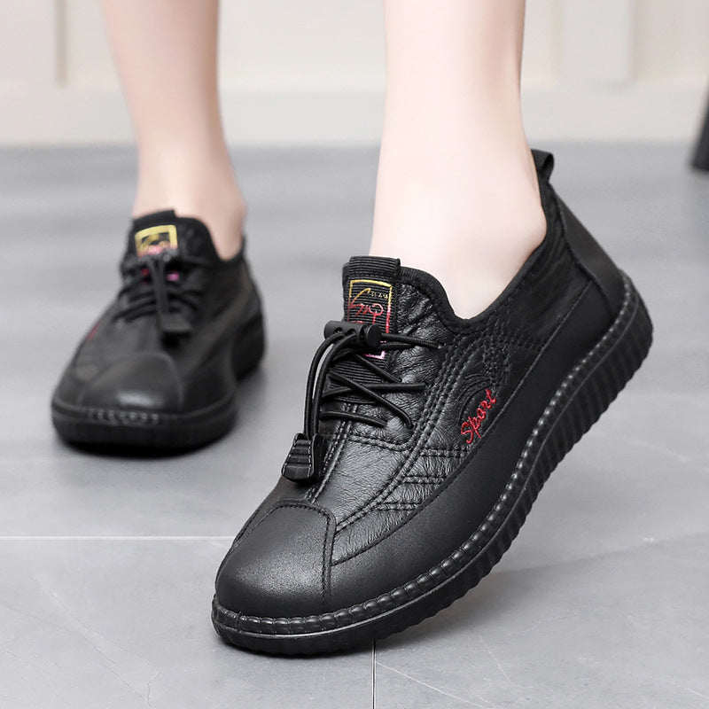 【35-41】Małe skórzane buty z miękką antypoślizgową podeszwą dla kobiet