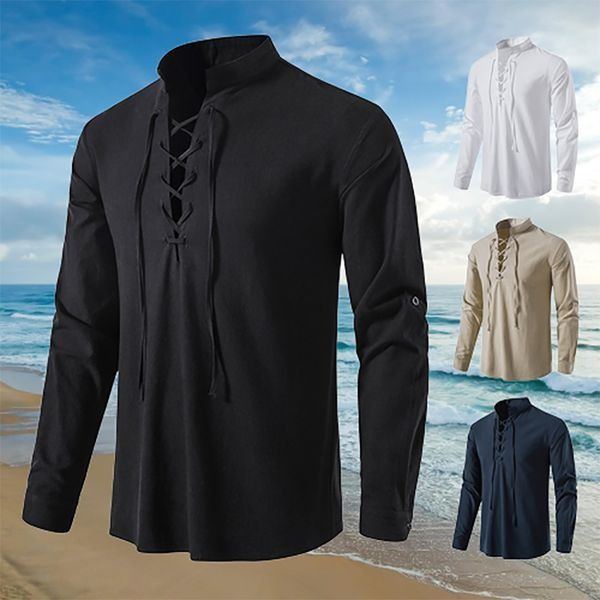 🔥【M-XXL】Lniano-Bawełniana Koszula Męska – Luźna, Oddychająca i Stylowa 2025