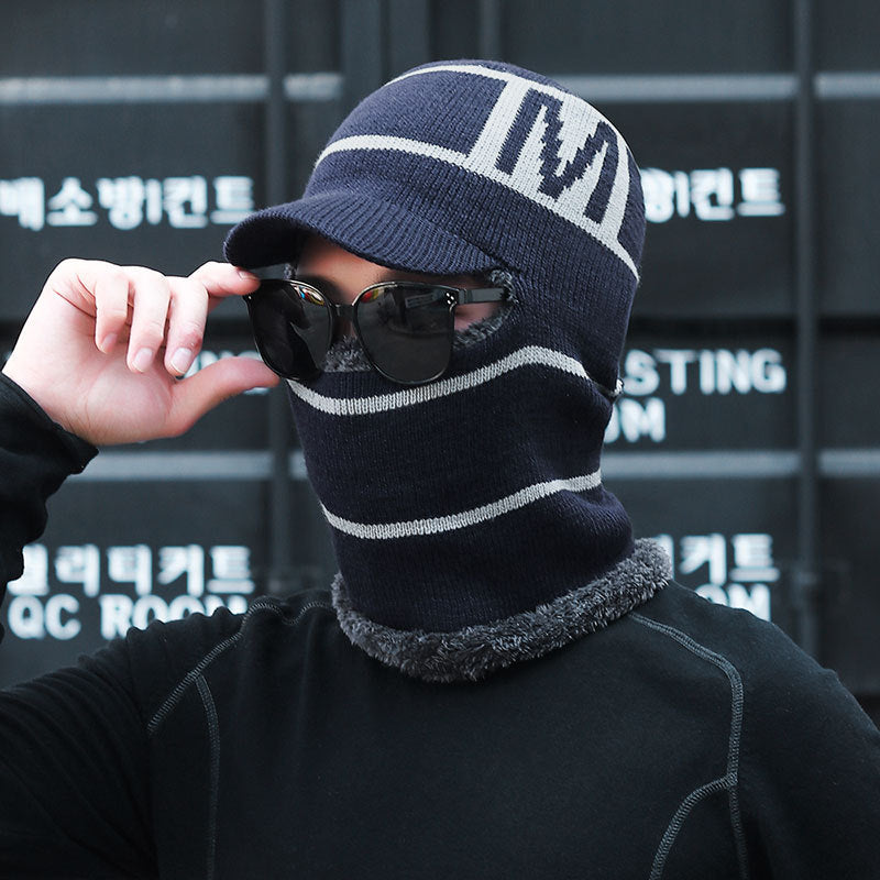 🔥⛄Jednoczęściowa czapka z grubej wełny z podszewką z polaru, wiatroszczelna i chroniąca przed zimnem