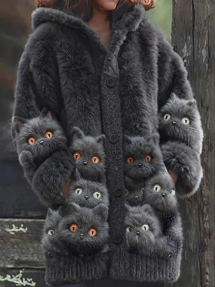 【S-5XL】Eleganten ljubek plašč s kapuco, jesensko/zimski stil