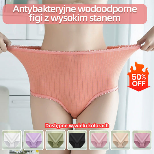 💖(8 sztuk) Ostatni dzień z 50% rabatem: Majtki z wysokim stanem, wodoodporne i antybakteryjne