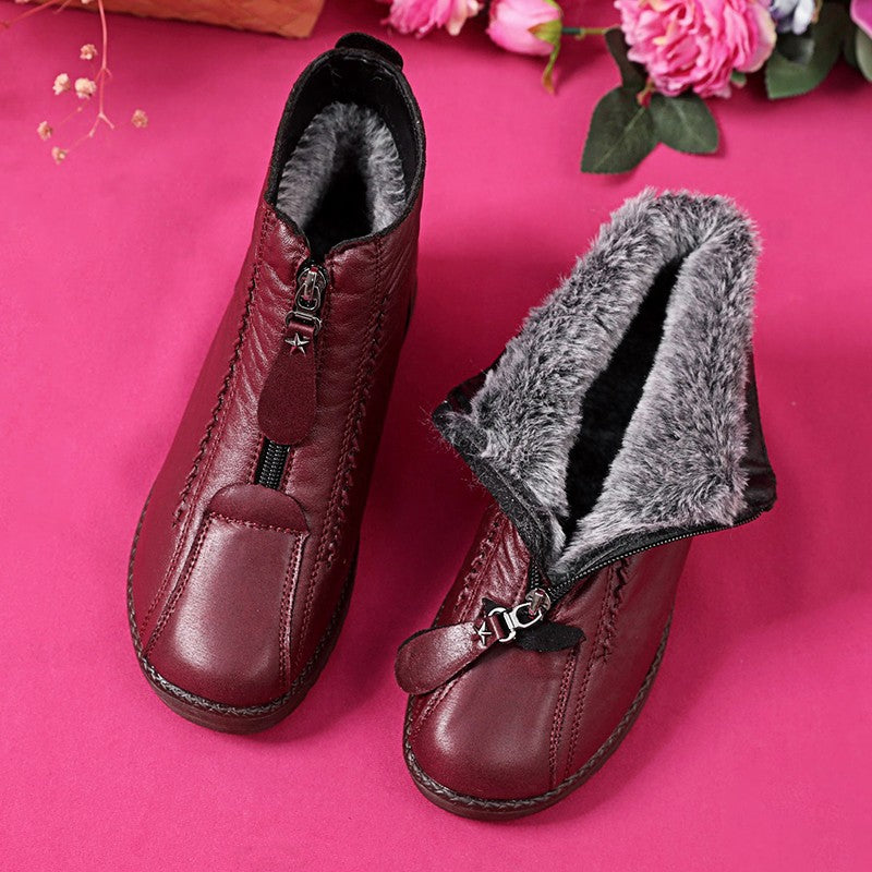 【35-41】Kézzel készített olasz női csúszásmentes valódi bőr bokacsizma