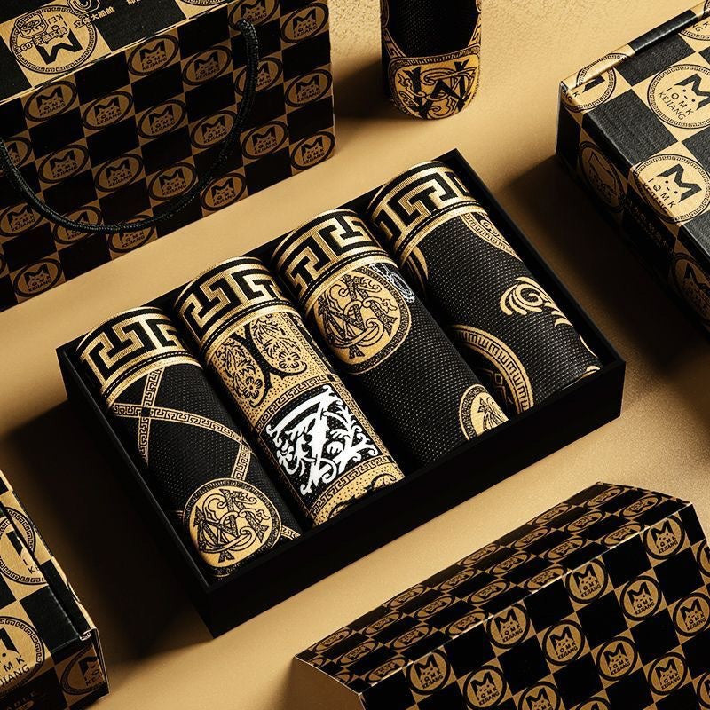 🚹✅【Kupite 3, dobijte 2 gratis】💥Prozračno donje rublje od ledene svile za muškarce, udobno bešavno donje rublje, plus veličine, moderan print【40-140 kg】