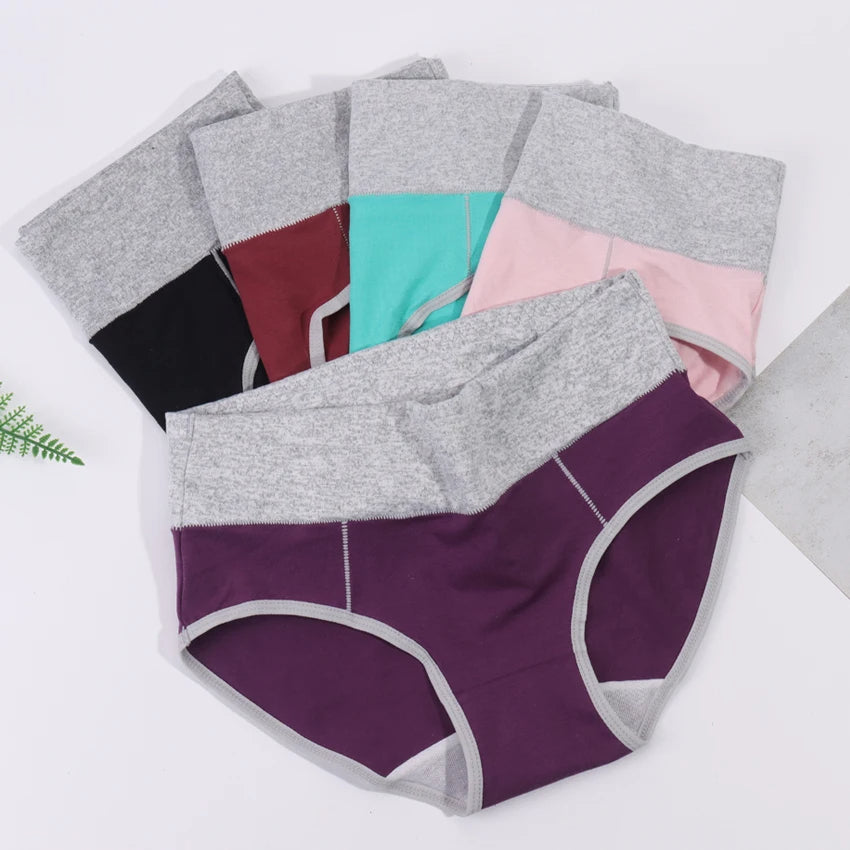 【5 komada】 Antibakterijsko donje rublje visokog struka za upijanje vlage od čistog pamuka