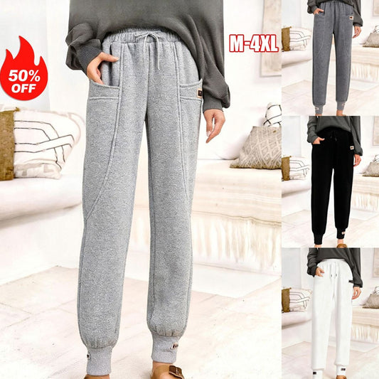 🔥✅【50-100 kg】Spodnie z czystego aksamitu bawełnianego z elastyczną talią, odporne na blaknięcie i zagniecenia